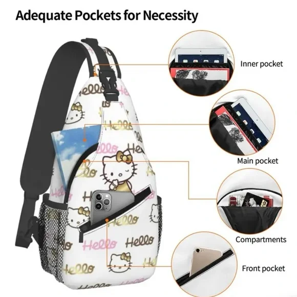 Hello Kitty White and Gold Backpack - Picture 5 of 6